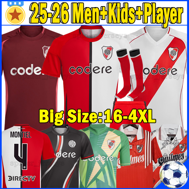 XXXL 4XL 24 25 26 River plate Soccer Jerseys Retro 1992 94 95 97 2000 01 COLIDIO PEREZ LANZINI 2024 2025 2026 DRIUSSI MONTIEL MEZA Football Shirts Men Uniforms Kids Kits