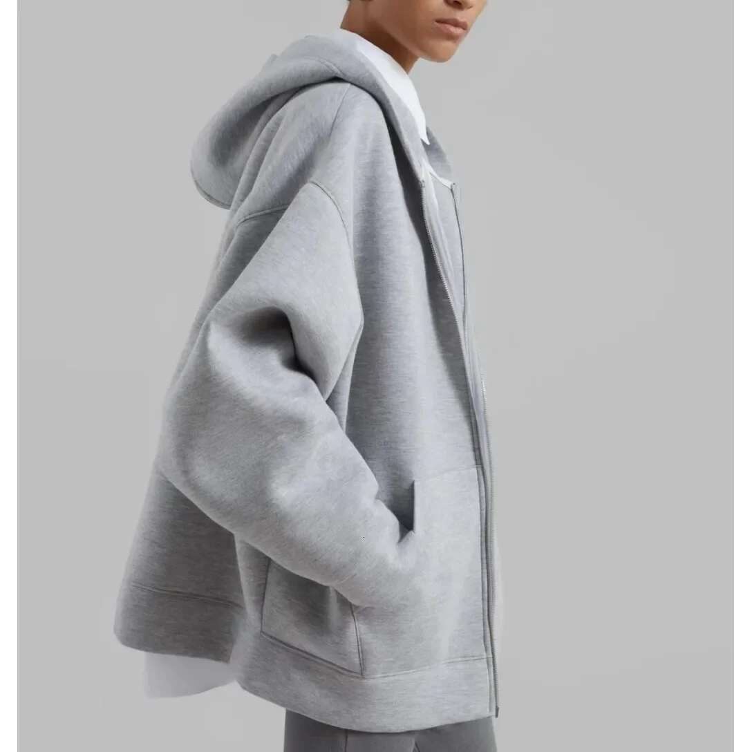 OVERSIZED HOODIE GREY Exaggerated hood Drop shoulders Large front pockets high fashion hoodies women new cotton sweatshirt