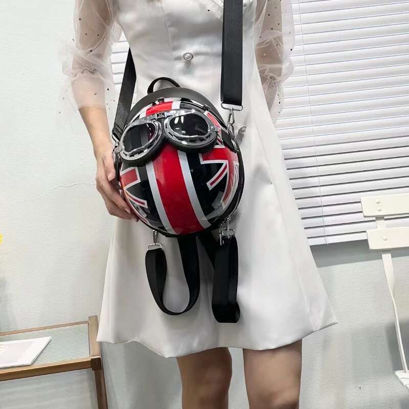 Personalized Helmet Design Women Shoulder Creative Hiphop Backpacks Funny Chic Crossbody Bags Y2k Travel Back Packs For Gir