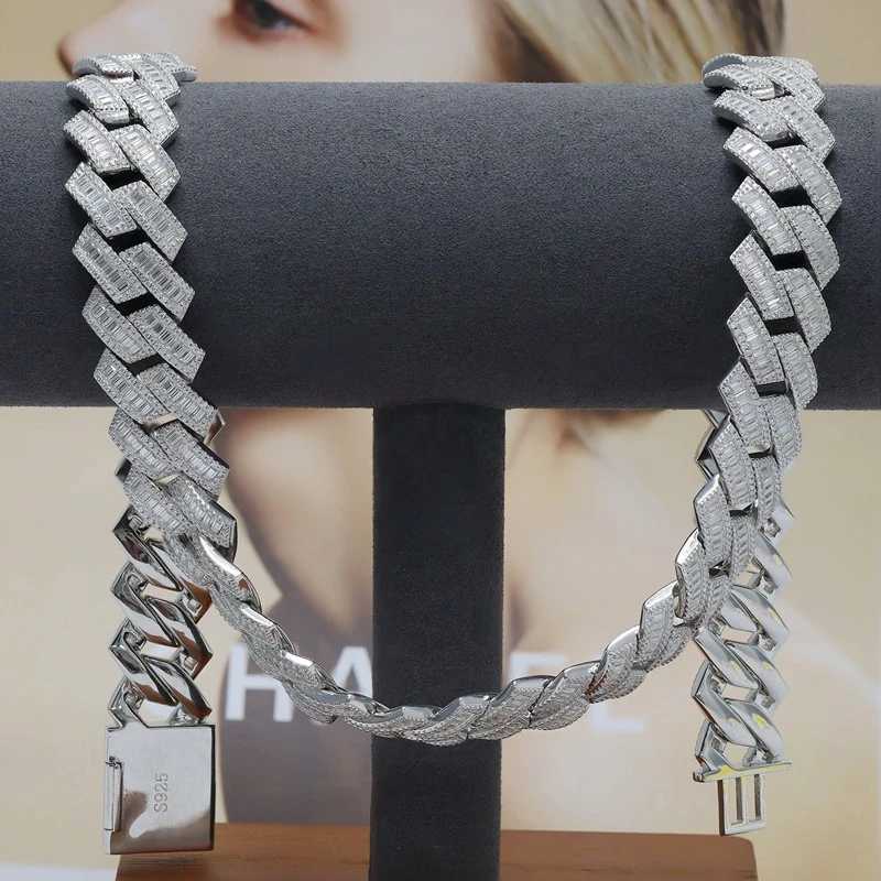 Paston Customized Jewelry Iced Out 925Silver Moissanite Big Size Cuban Chain 18mm 22inch vvs Diamond Hiphop Jewelry