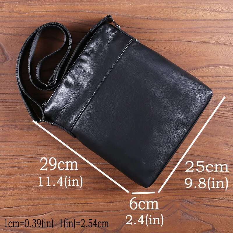 Crossbody Shoulder Cowhide Head Layer Simple Casual Cross Vertical Soft Leather Men's Bag