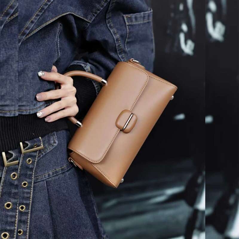 Hifashion Cowhide Genuine Leather Small Tote Handbags For Women 2025 Trend Designer Short Handle Ladies Shoulder Crossbody Bags