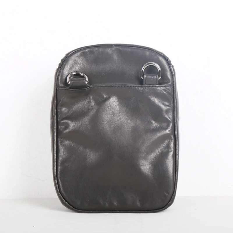 Mini Satchel Genuine Leather Unisex Messenger Bag Sheepskin Simple Crossbody Bags Small Storage Cell Phone Pack