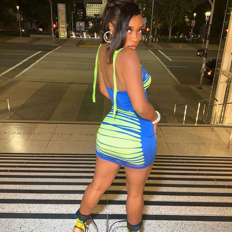 European and American Women's Sexy Hot Girl Summer Strap Style Colorful Printed Lace Wrap Hip Skirt for Women 2025 New Casual Versatile Fashion C