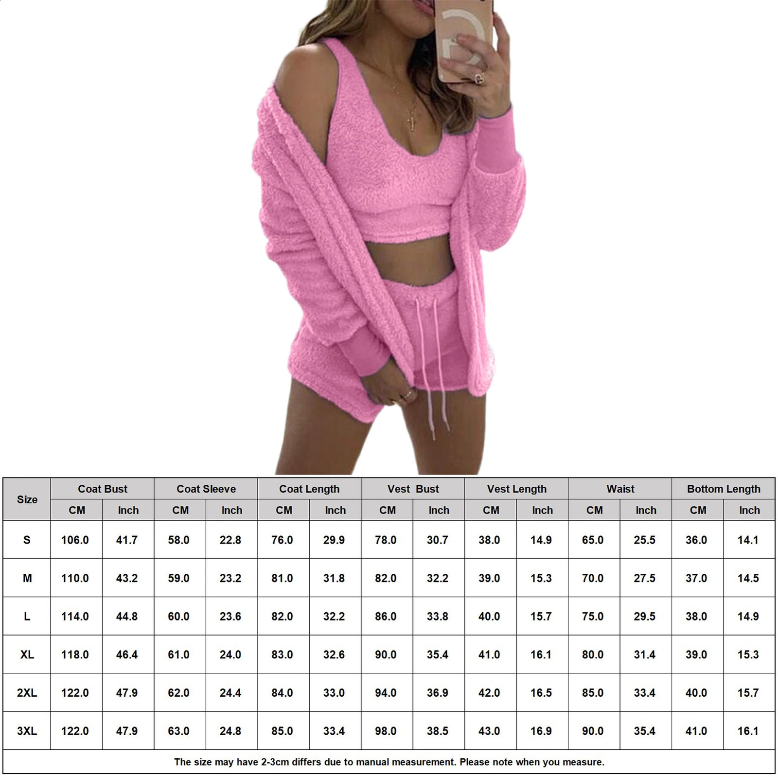 Autumn Winter 3-Piece Fluffy Set Plush Sexy Backless Wool Pajamas Womens Casual Sports Sweater Home Clothing Set Tracksuit 250213