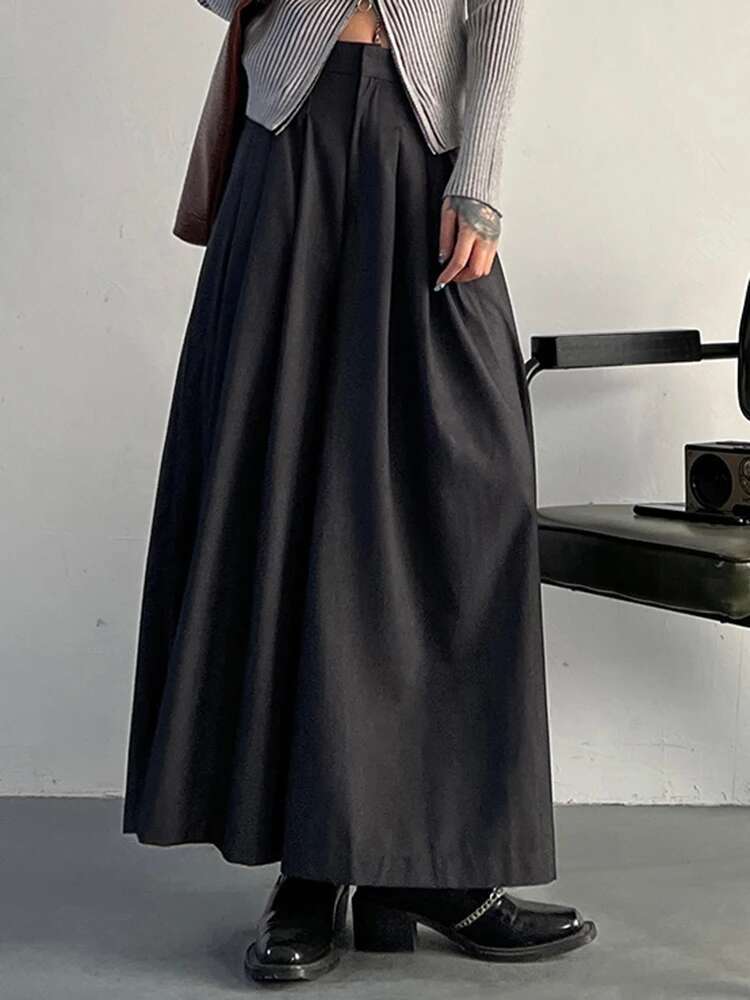Gray Pleated Zipper Casual Wide Leg Pants High Waist New Loose Fit Trousers Women Fashion Tide Spring Autumn 2025 30A1716