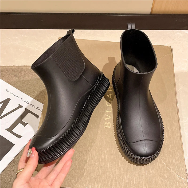 Rain boots womens low cut cute non slip waterproof shoes work rubber shoes shoe cover fashionable Baita rain boots 250213
