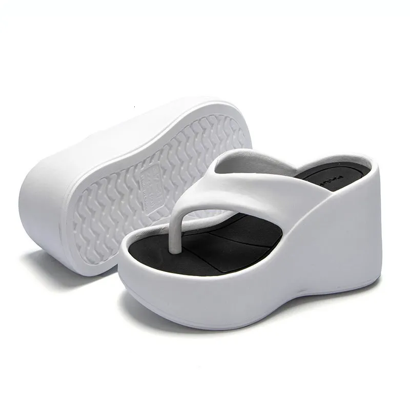 New Designer 6CM Women's High Heel Slippers Fashion Street Skateboarding Outdoor Flip Cover Lightweight EVA Comfortable Height Increasing Shoes z