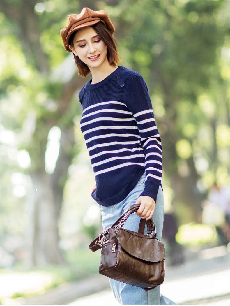 Woman Genuine Leather Handbag Casual Tote Retro Shoulder Bag Female Cowhide Crossbody Messenger Bags Boston Style Hand Purse