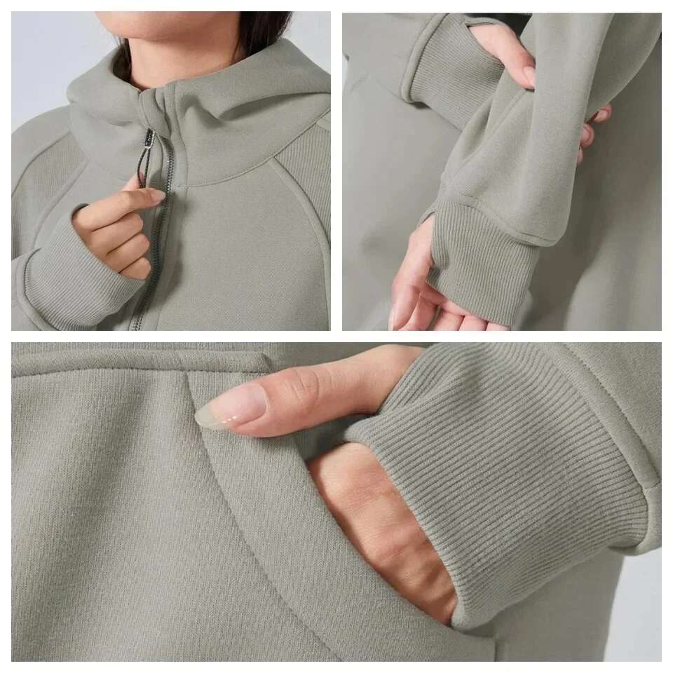 Women's Half-Zip Hoodies Fleece Warm Sweatshirt Sports Jacket with Thumbhole Winter Clothes Fashion Casual Yoga Top Streetwear