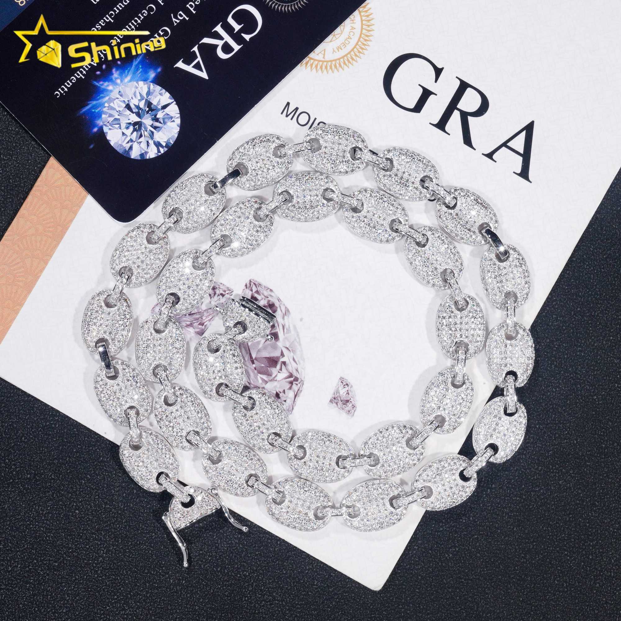 Hip Hop Jewelry 8MM 18K Gold Plated 925 Sterling Silver Necklace VVS Moissanite Cuban Link Chain Bracelet