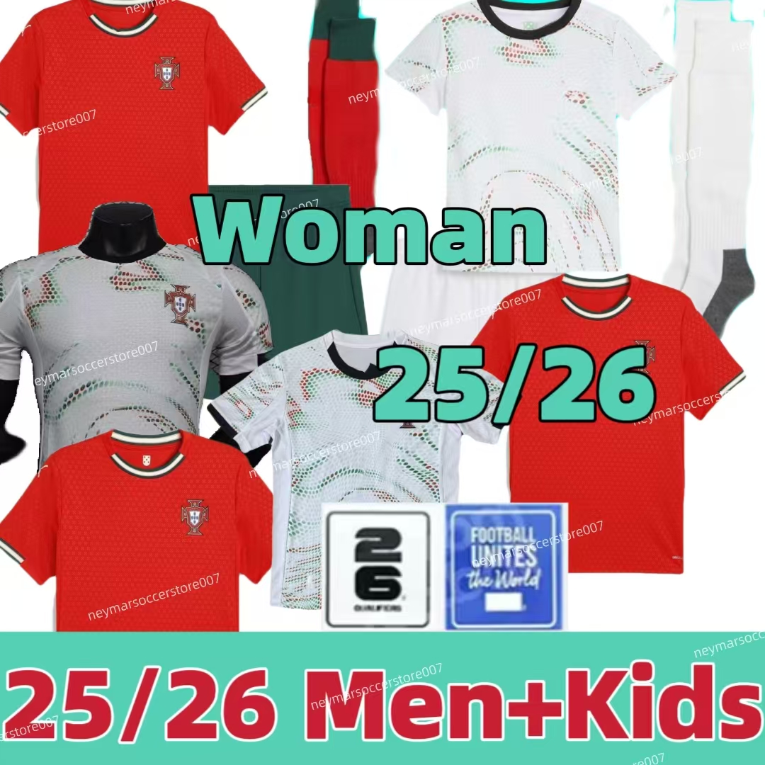 25/26 Portuguesa portugal soccer jerseys RUBEN RONALDO JOAO Portugieser 25 26 Portuguese football shirt Men Kids kit sets World Cup team Portugals tops thailand