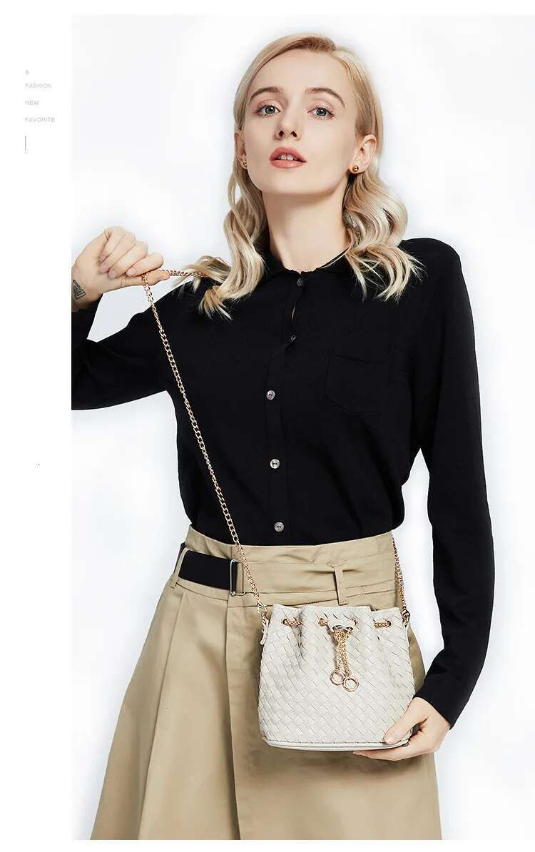 Korean Version Of Woven Bucket Mini Crossbody Shoulder Hipster Women's Bag 2025 New