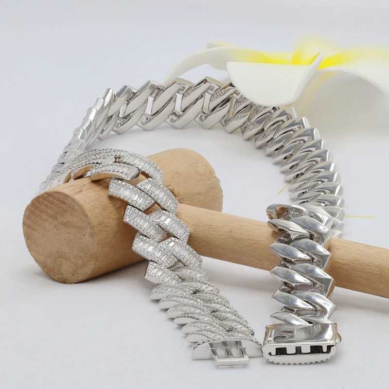 Paston Customized Jewelry Iced Out 925Silver Moissanite Big Size Cuban Chain 18mm 22inch vvs Diamond Hiphop Jewelry