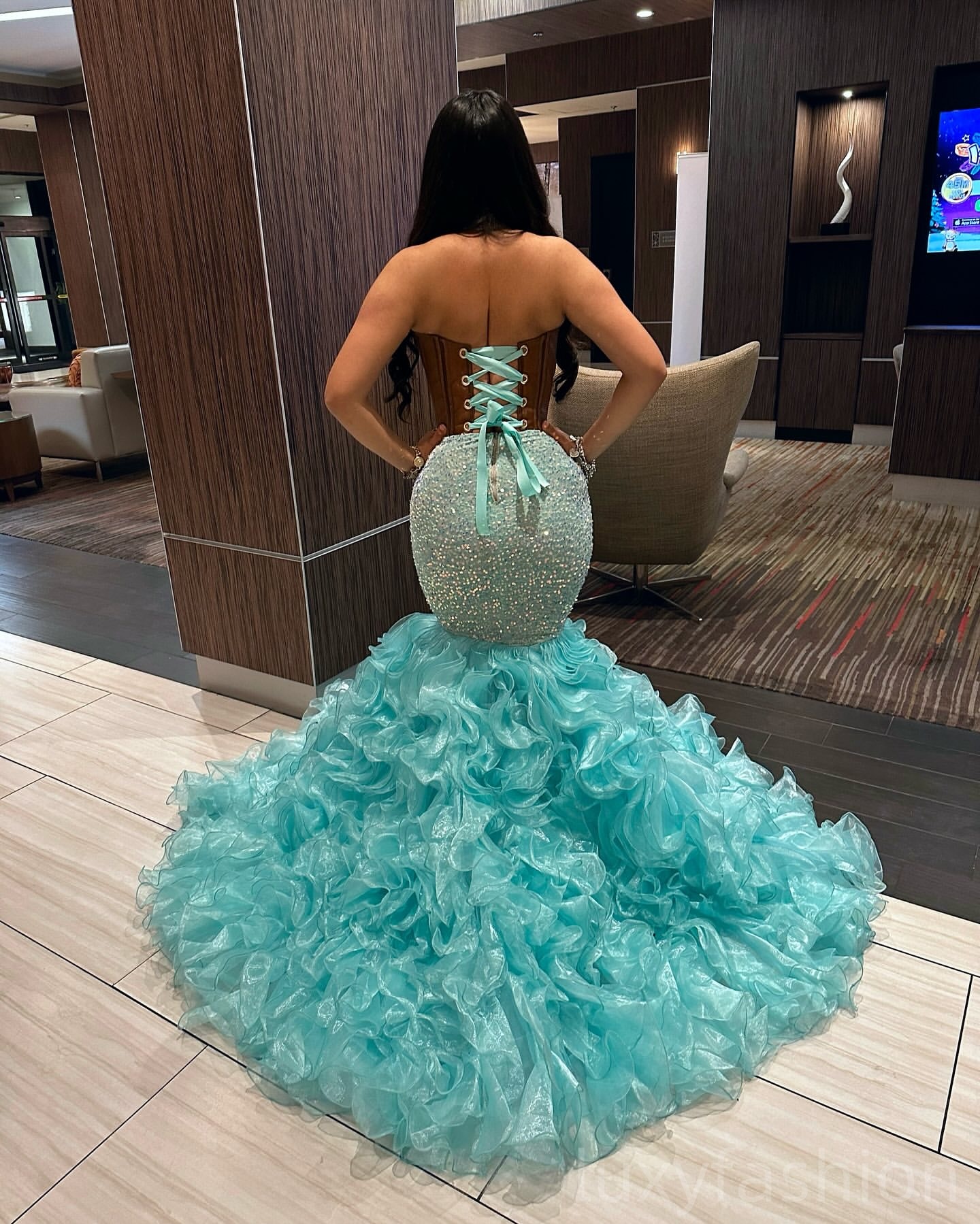 Aso Ebi 2025 Luxurious Mermaid Prom Dresses Crystals Organza Tiers Sequined Evening Formal Party Second Reception Birthday Gowns Dress For Special Occ