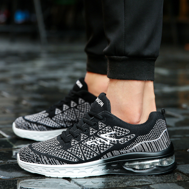 Men's Summer Designer Flyknit Mesh Breathable Low Help Student Fashion Sports And Leisure Couple Style Big Air Cushion Running Shoes Sports Shoes