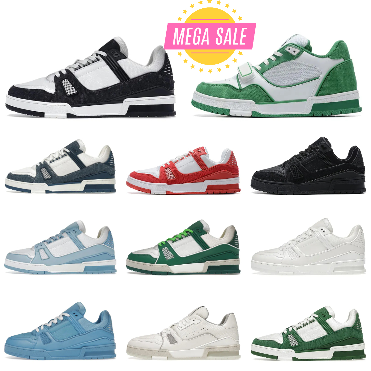 Designer Shoes Skate Trainers Womens Mens Low Brand Sneakers Platform White Black Denim Blue Green Red Orange Luxury Loafers Flat Heels Dress Mesh Sports Tennis SHOE