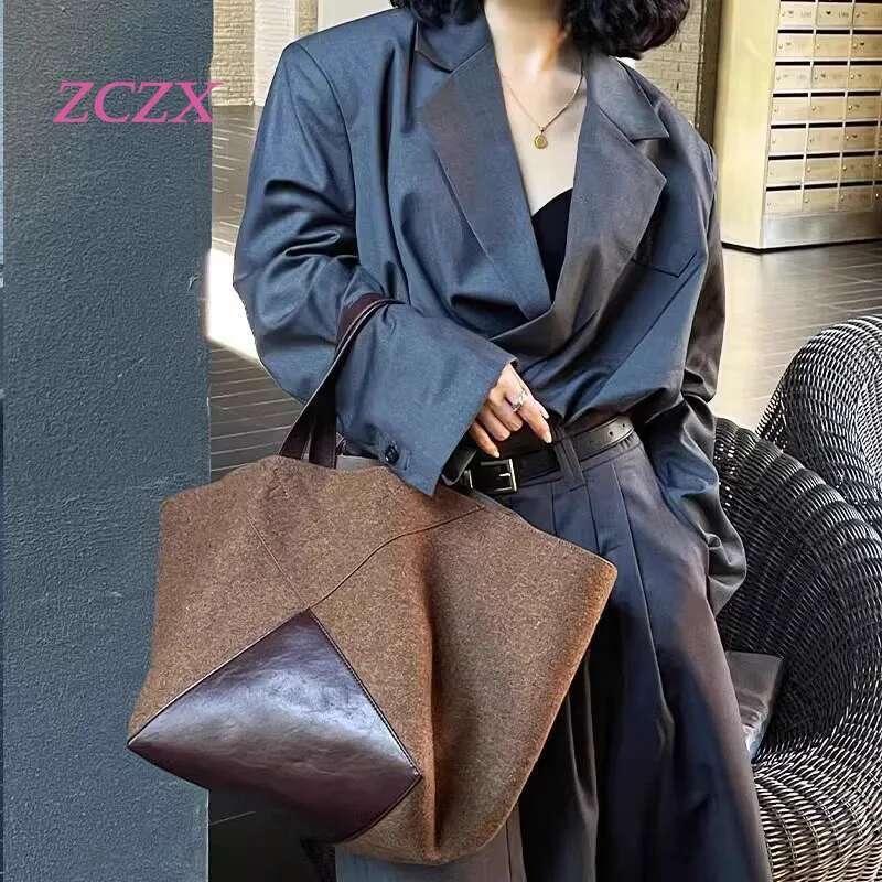 Fashionable Large Capacity Women's Tote Handbag Genuine Matte Leather Single Shoulder Armpit Bag