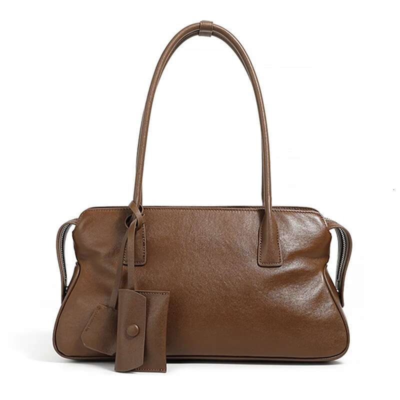 Burminsa Cowhide Genuine Leather Underarm Shoulder Bags For Women Designer Top Handle Bowg Tote Ladies Handbags Genuine Leather Cartoon BagVoyage