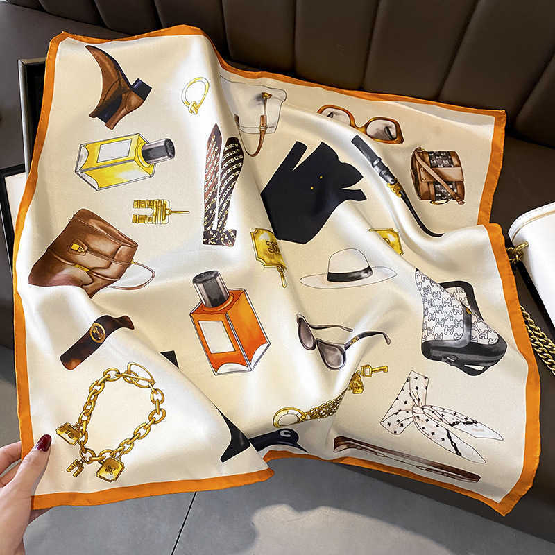 Spring and Autumn Seasons New Professional French Scarf 70 Twill Silk Square Scarf Mulberry Silk Decoration Scarf Fashion Girl