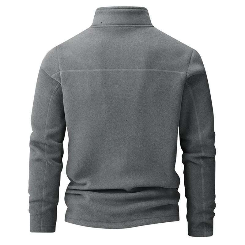 Men's Plus Veet Sweatshirts Large Size Winter Polar Fleece Stand-up Collar Zipper Long-sleeved Oversized Solid Color L-9XL Top