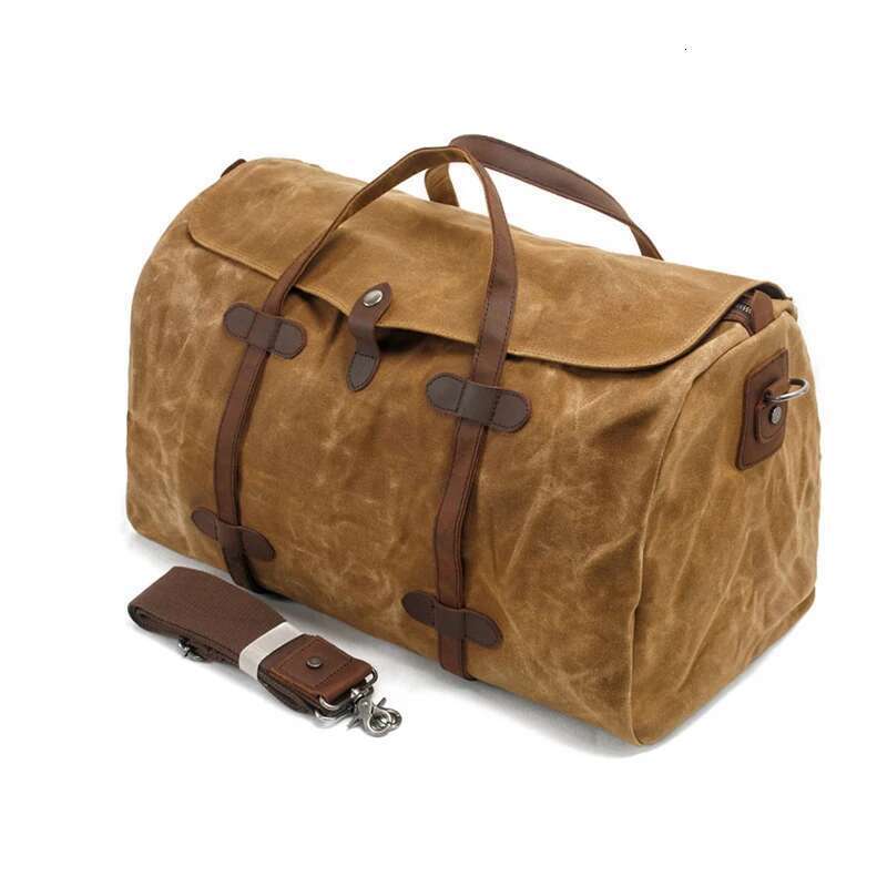 Waxed Canvas Lage Large Capacity Crossbody Travel Weekend For Men Business Trip Duffel Tote Bag