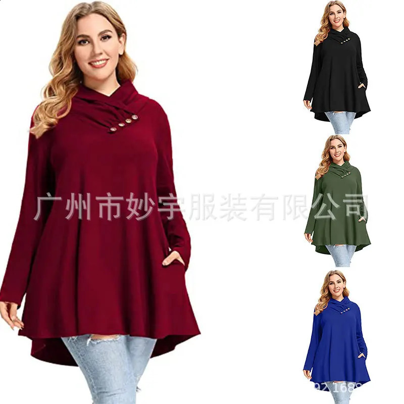 Selling Womens Style Creased Large Size Top Long Sleeve Casual Pullover Button Shirt From China 250210
