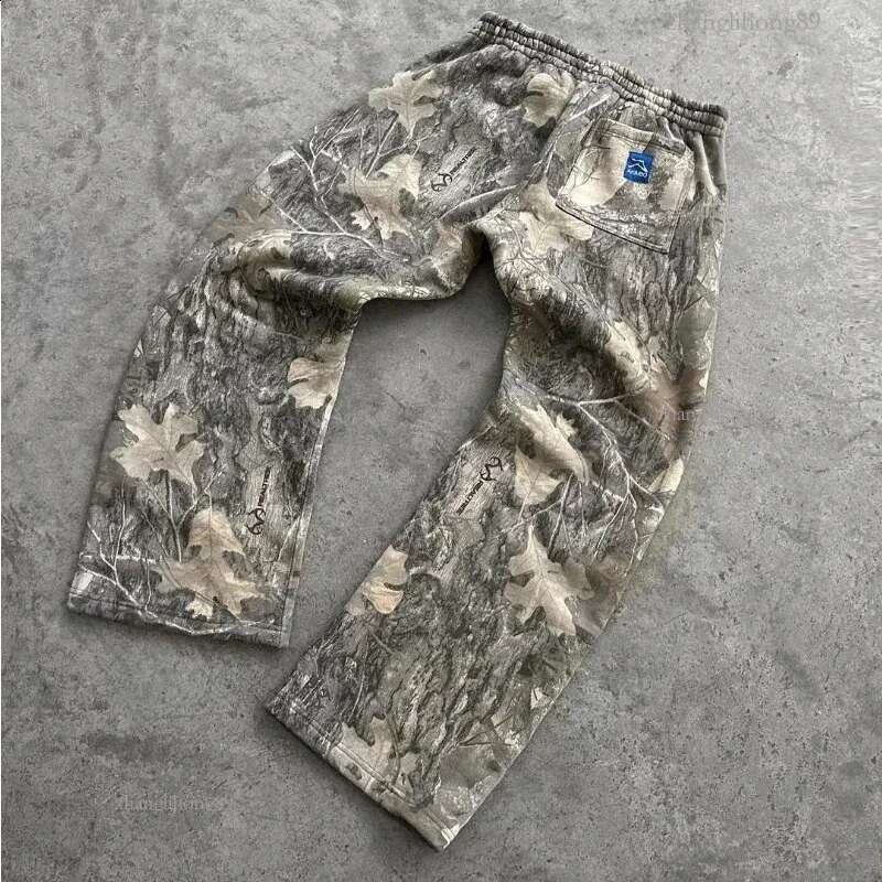 Y2k Streetwear Mencamouflage Pattern Printed High Street Hip Hop Sweat Pants Men Oversized Unisex Casual Camo Baggy 240910