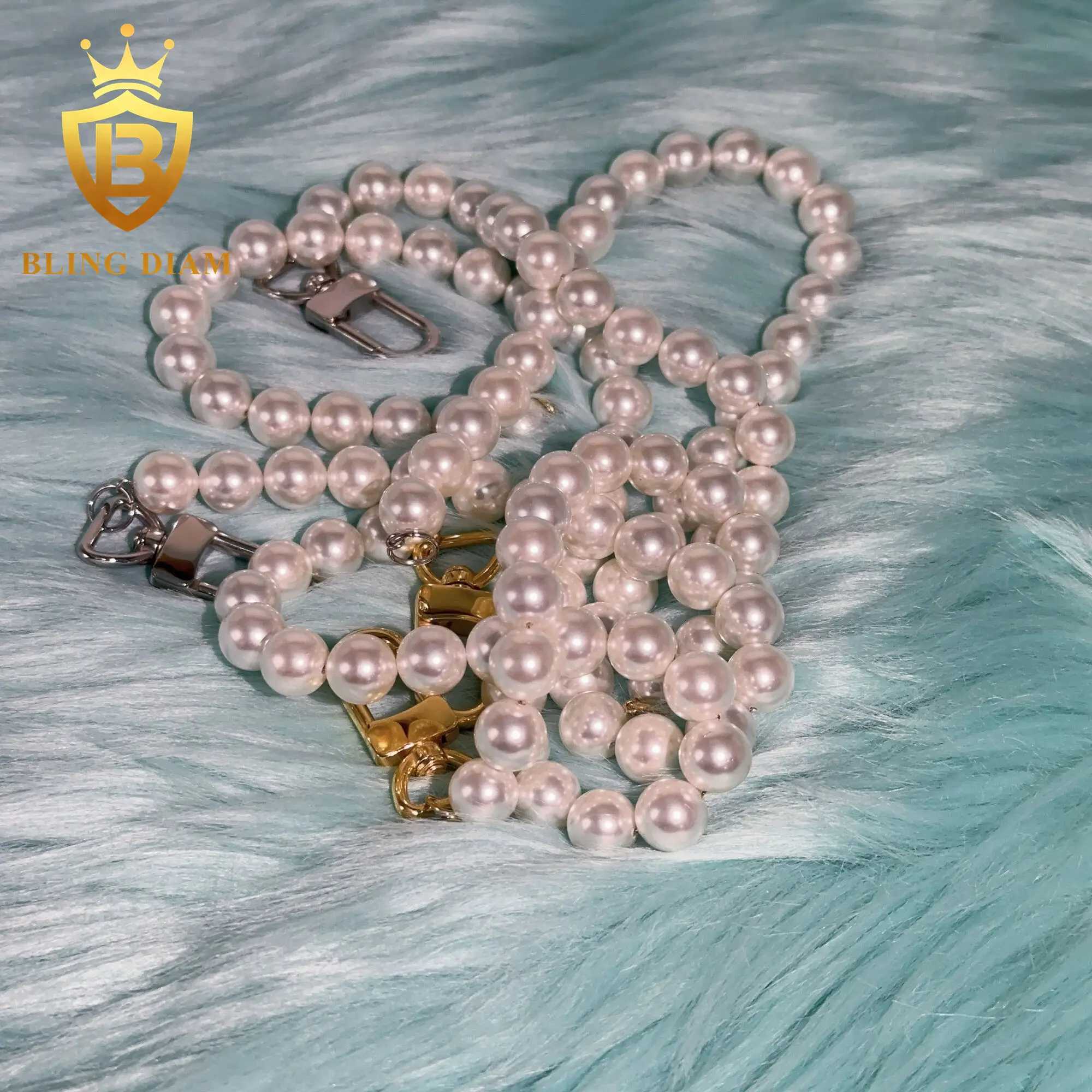 Fashion Women Jewelry 10mm 8mm Mother of Pearl Stainless Steel Cuban Link Chain Freshwater Pearl Chocker Necklace Bracelet