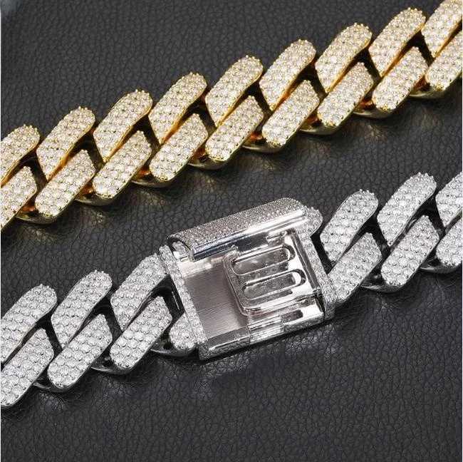 Rapper Men Hip Hop 26mm Cuban Link Chain Shine Iced Out d Vvs Moissanite Diamond Miami Cuban Link Chain