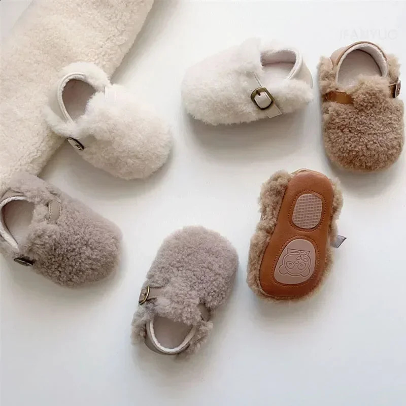 Baby Shoes Fashion Plush Cotton Children First Steps Walkers Thickened Winter Autumn Warm Boy Shoes Kids Soft Footwear 0-2 Years 250214