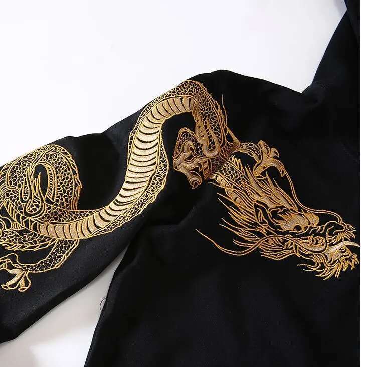 Vintage Men Dragon Embroidery Hoodies Women Hip Hop Hooded Sweatshirt Chinese Streetwear Hoody Cotton Cool Fashion 2023