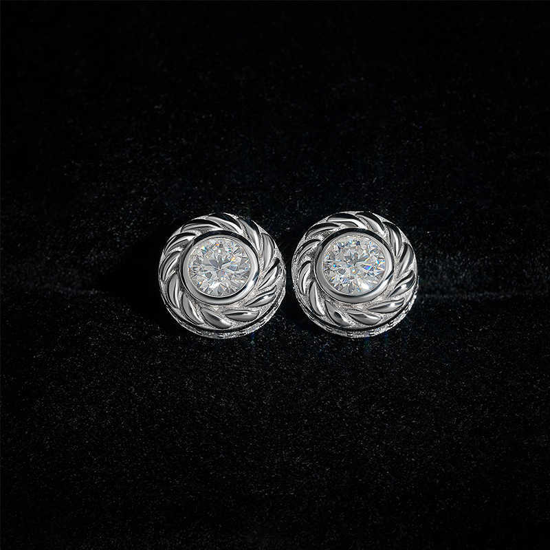 New moissanite earrings s925 silver moissanite D-color VVS hip-hop earrings accessories