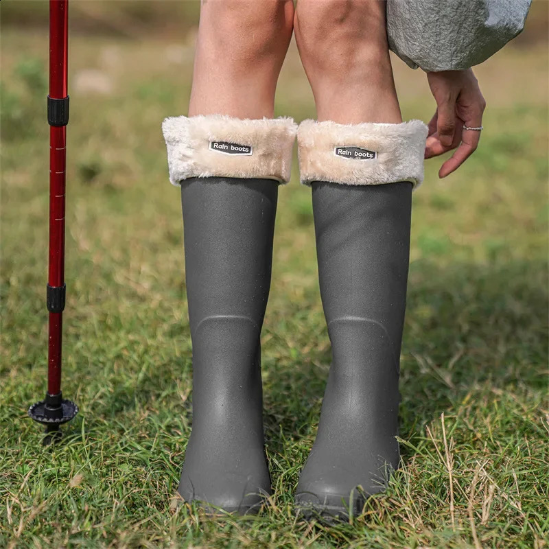 Rain Boots High-top Same Style for Men Women Waterproof Shoes Long Boots Rubber Shoes Lightweight Non-slip Overshoes 250213