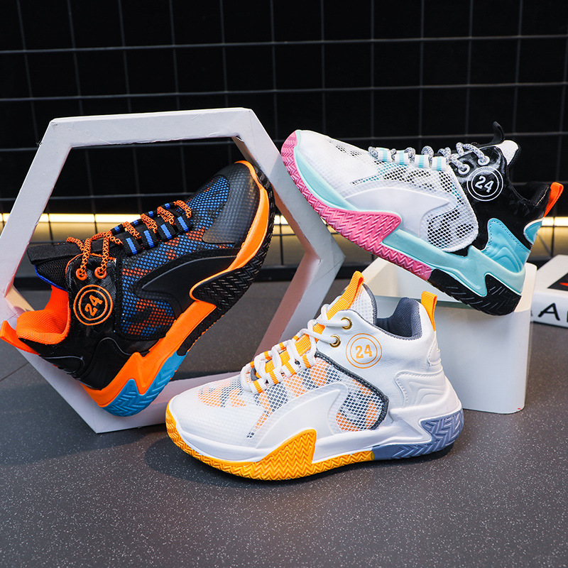 Kids Basketball Shoes Boys Sneakers Non-slip Toddler Trainers Basketball Shoes Outdoor Youth Children Sport Shoes Sizes 11C-6.5Y