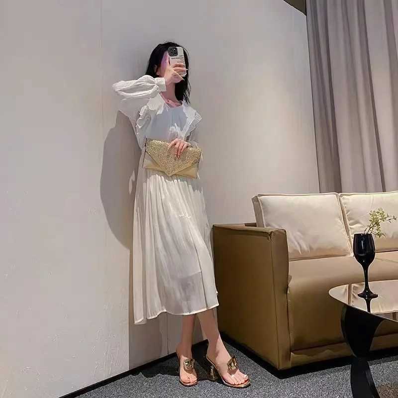 High H Wan Summer Cfortable Platform 2024 Dress Shoes Elegant Cofort Gold Jewelry Sandals Y250215