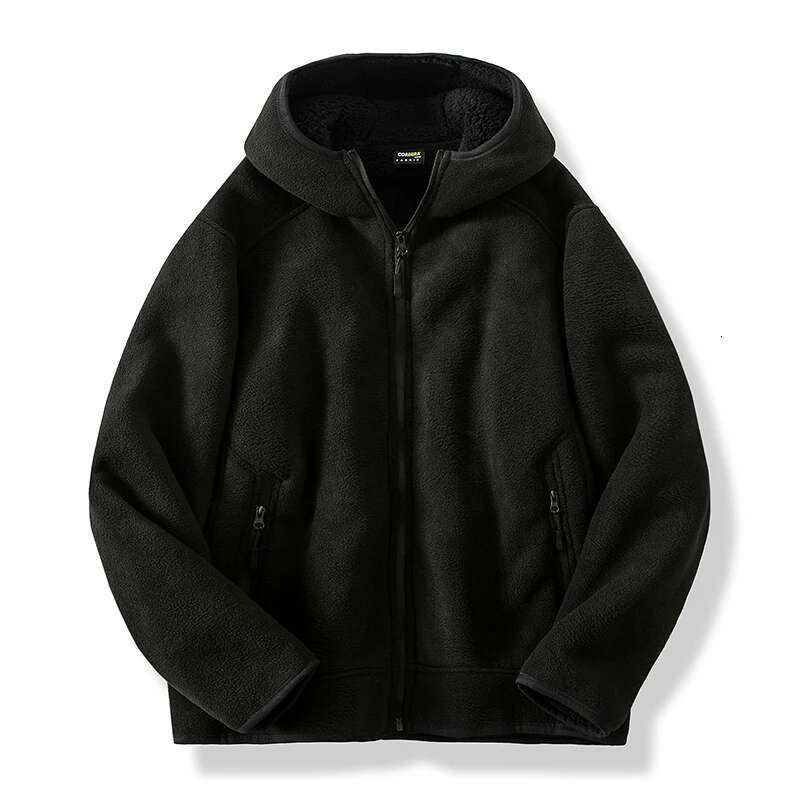 2024 Autumn/Winter New Men's Fleece With Thickened And Plush Youth Hoodie Casual Fashion Cotton Jacket