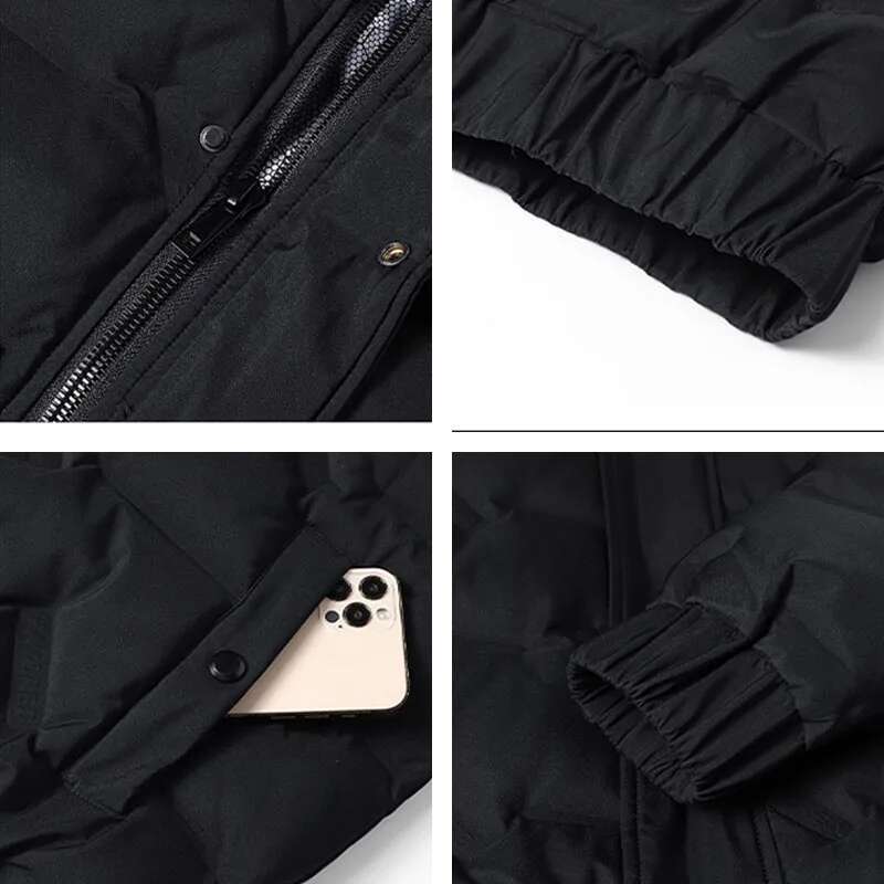 Winter New Lightweight Loose Plush Warm 90%White Duck Windproof Down Jacket Men Casual Coat Male