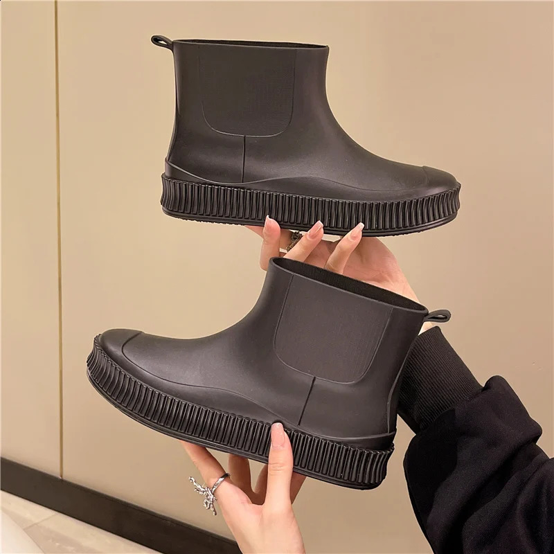 Rain boots womens low cut cute non slip waterproof shoes work rubber shoes shoe cover fashionable Baita rain boots 250213