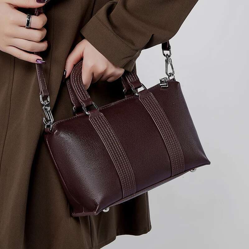 Burminsa Vintage Genuine Leather Pillow Small Shoulder Crossbody Bags For Women 2025 Trend Designer Tote Purses Ladies Handbags