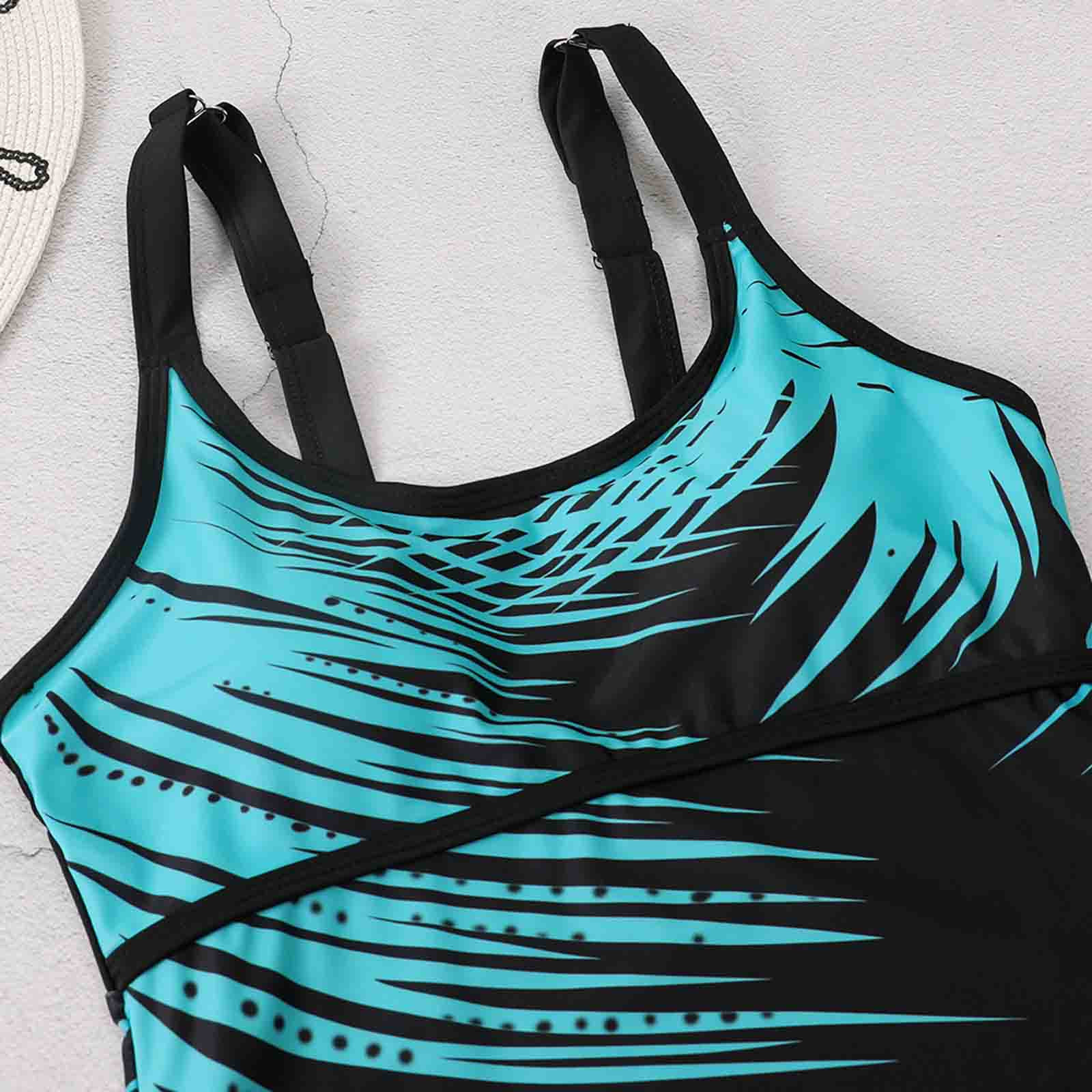 Womens Plus Size Tankini Swimsuit Two Piece Bathing Suits Flowy Swim Tops with Boy Shorts