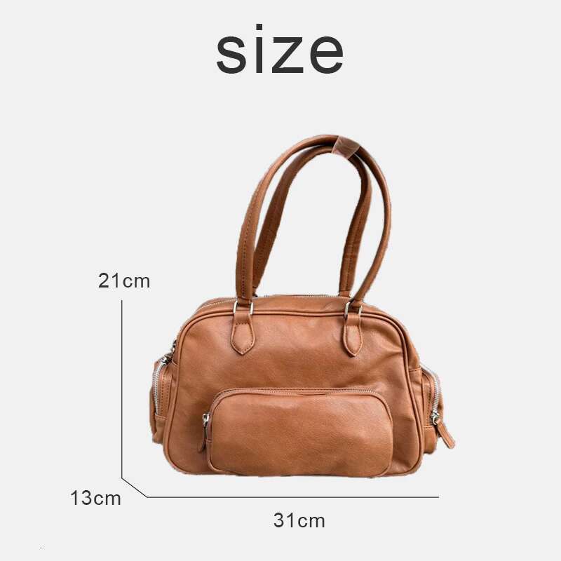 Vintage Tote Bags For Women Designer Handbags Purses 2024 New In PU Leather Top Handle Multiple Pockets Underarm Shoulder