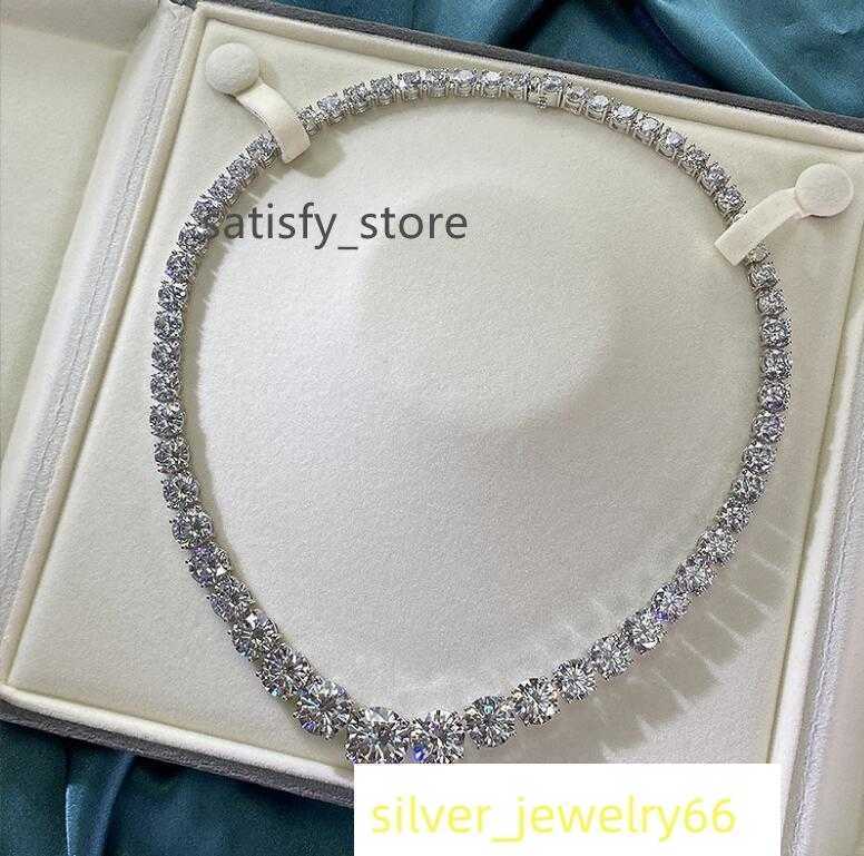 2024 Hip Hop White Moissanite Diamond Luxury Jewelry Real 100% 925 Sterling Silver Tennis Pendant Full Gemstones Gorgeous Party Women Wedding Bride Ne