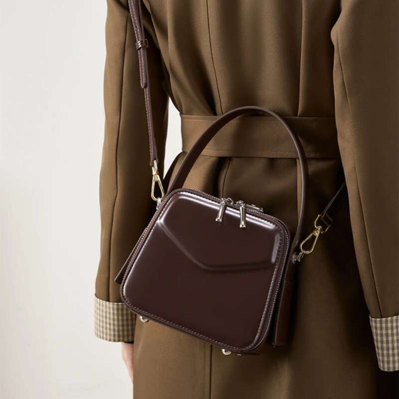 Hifashion Cow Genuine Leather Box Small Tote Handbags For Women 2025 Trend Designer High Quality Ladies Shoulder Crossbody Bags