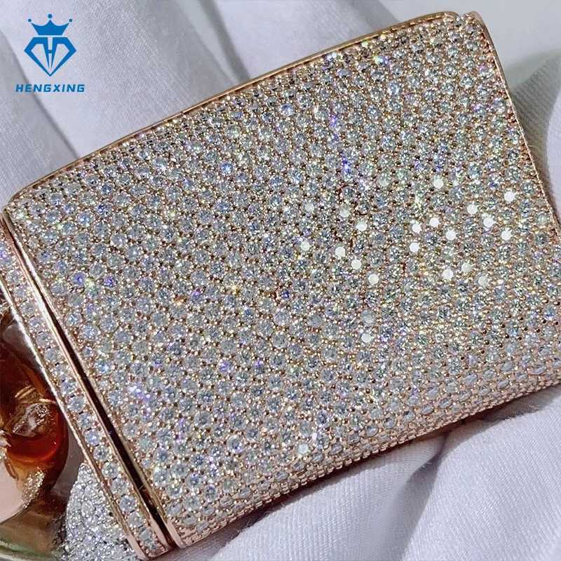 Custom Fine Jewelry 20mm 925 Sliver Rose Gold Plated Mens Cuban Chain Necklace Vvs Moissanite Miami Cuban Liink Chain