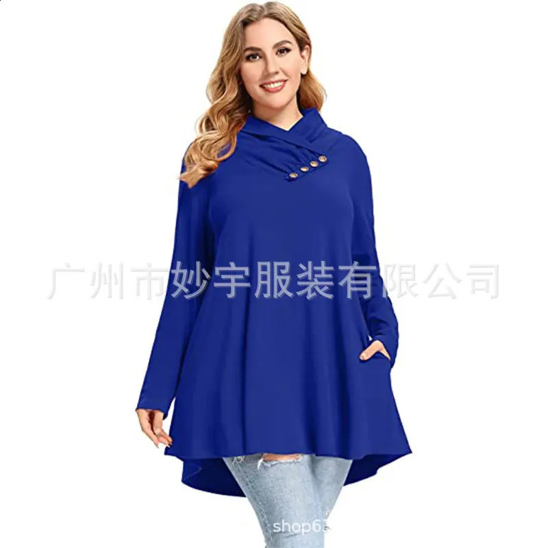 Selling Womens Style Creased Large Size Top Long Sleeve Casual Pullover Button Shirt From China 250210