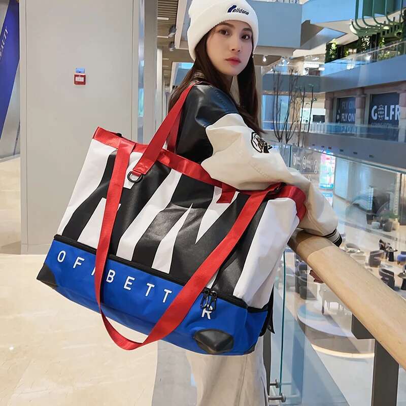 Trendy Fiess Men's And Women's Travel Large Capacity Handheld Crossbody Bag Short Distance Lage