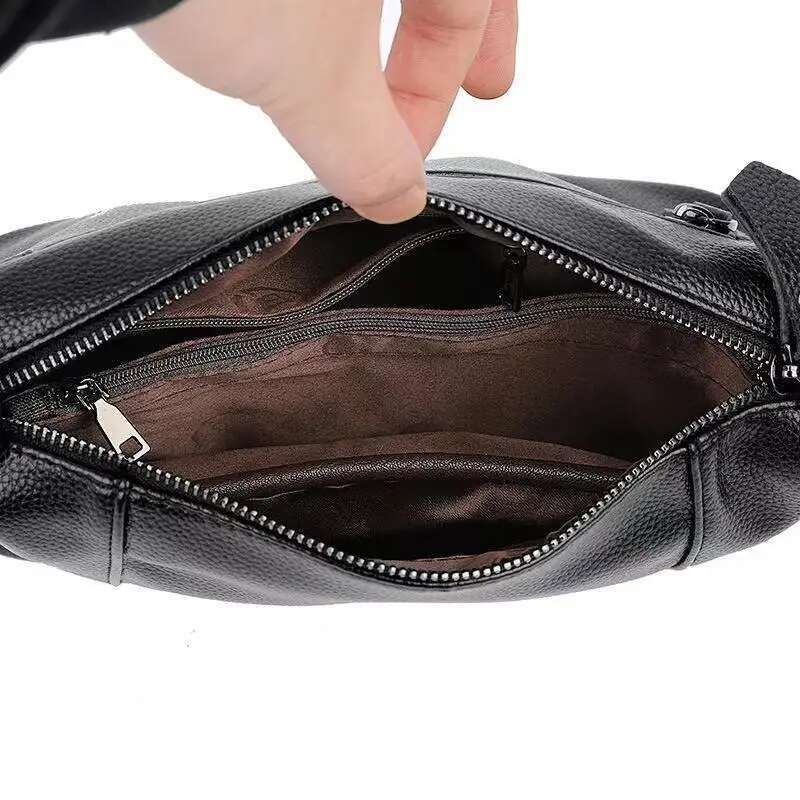 New Vintage Crossbody Cowhide Cell Phone Shoulder Bag Genuine Leather Messenger Bags Fashion Daily Use For Women HandBags E28