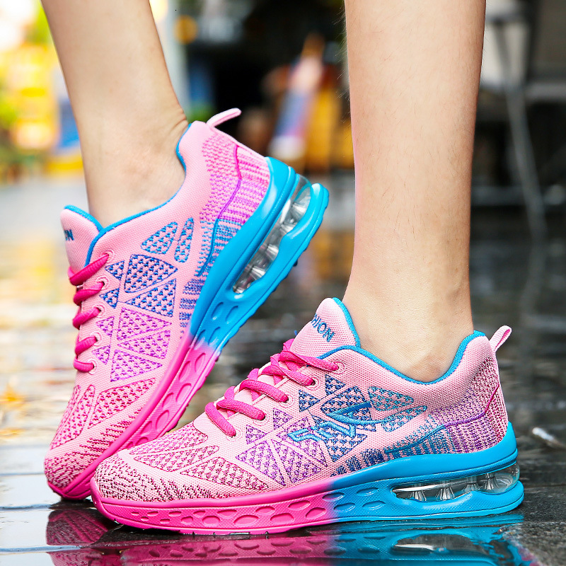 Men's Summer Designer Flyknit Mesh Breathable Low Help Student Fashion Sports And Leisure Couple Style Big Air Cushion Running Shoes Sports Shoes