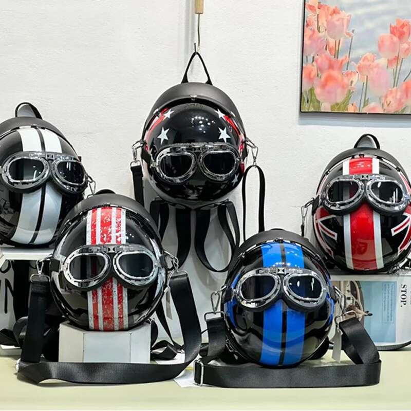 Personalized Helmet Design Women Shoulder Creative Hiphop Backpacks Funny Chic Crossbody Bags Y2k Travel Back Packs For Gir